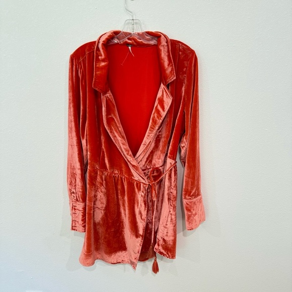 Free People Velvet Wrap Jumpsuit in Red - Picture 3 of 15